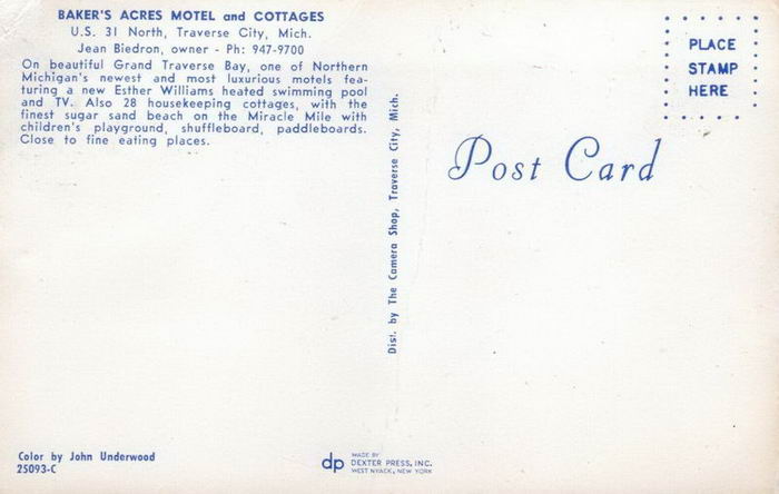 Bakers Acres Motel and Cottages (Waterfront Inn, Tamarack Lodge, Bakers Acres) - Old Postcard Photo (newer photo)